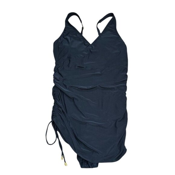 Beyond Control Sz 14 Swimsuit Tummy Control V-neck Black Swim Dress New NWT - Picture 5 of 8